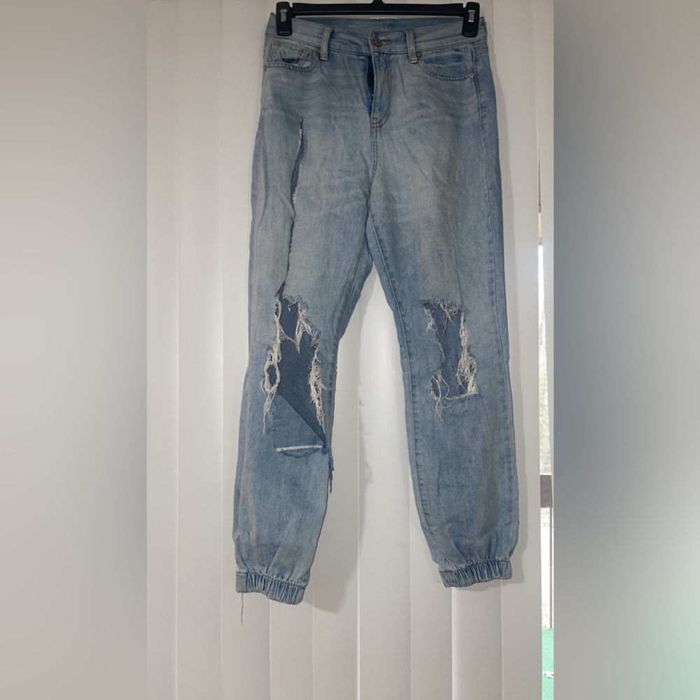 Light Blue Distressed Jeans